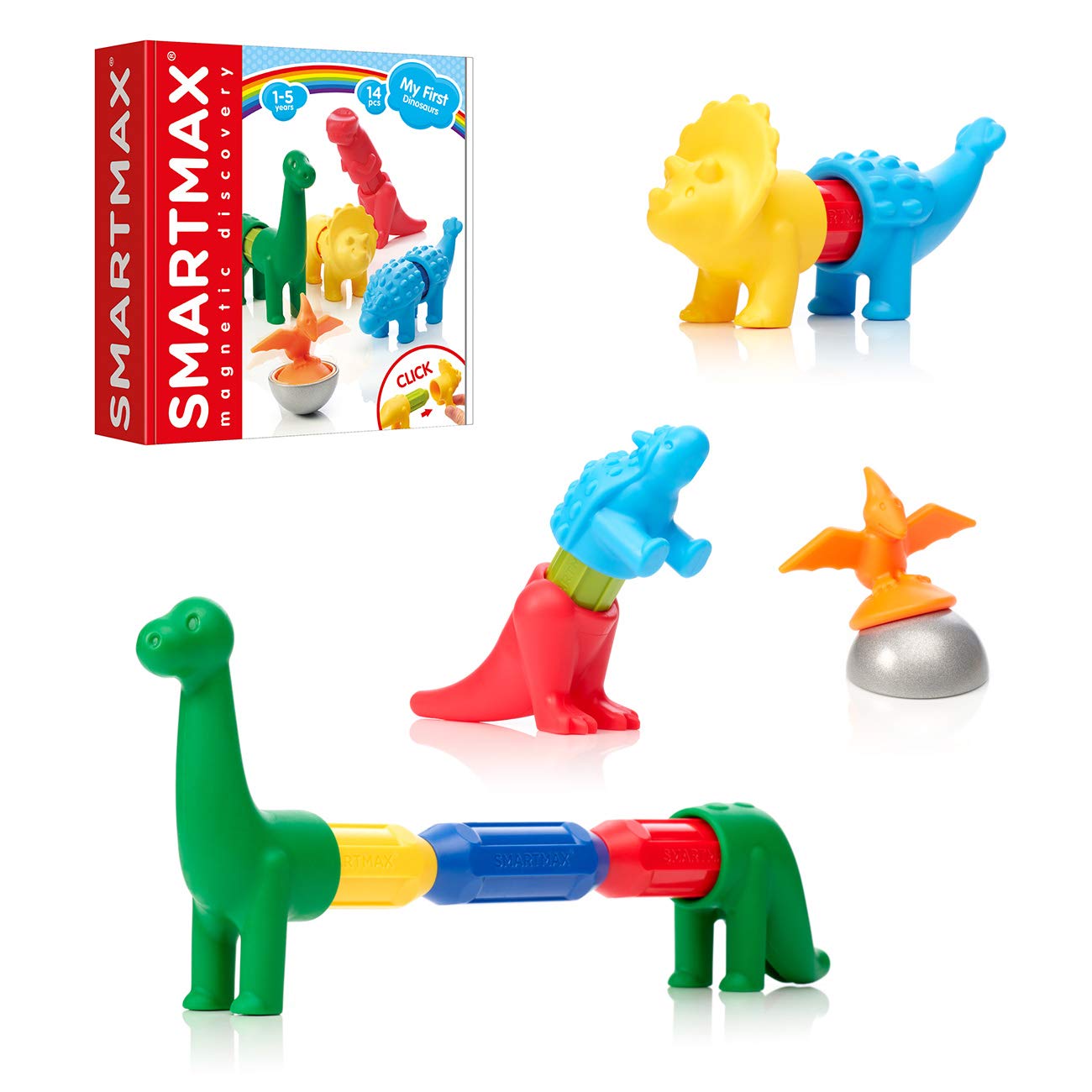 SmartMax My First Dinosaurs Magnetic Building Set | STEM Toy for Ages 1–5