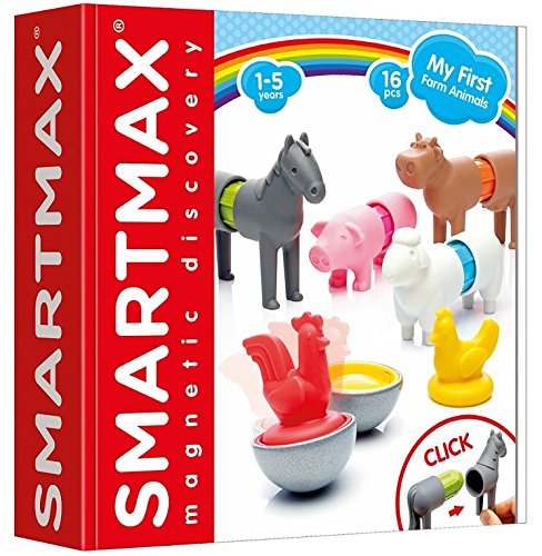 SmartMax My First Farm Animals Magnetic Building Set for Toddlers 1-5 – Open-Ended STEM Fun