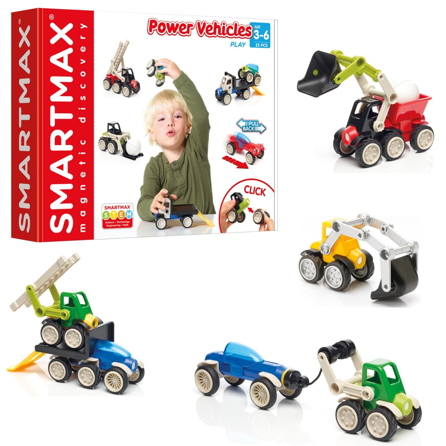 SmartMax Power Vehicles – Complete Set | STEM Building Toy for Ages 3+