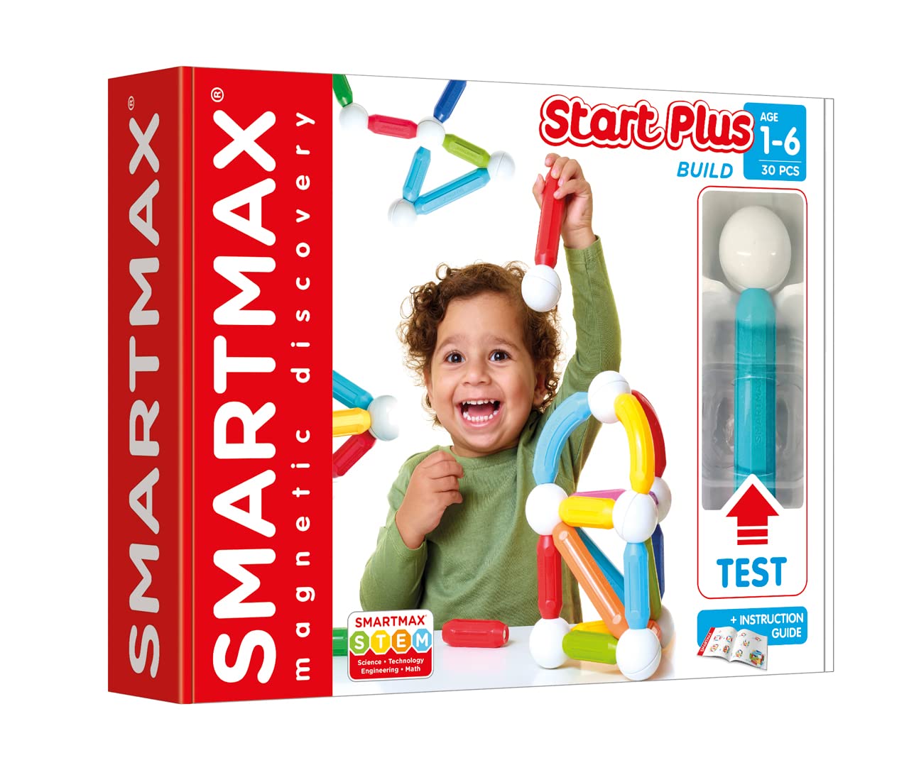 SmartMax Start Plus STEM Building Magnetic Discovery Set – 30 Pieces for Ages 1-6
