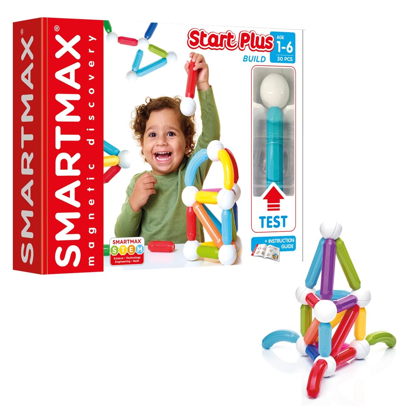 SmartMax Start Plus STEM Building Magnetic Discovery Set – 30 Pieces for Ages 1-6