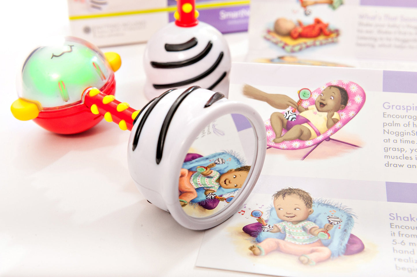 SmartNoggin NogginStik Light-up Rattle – Color-Changing, Textured Baby Toy (0-12M)