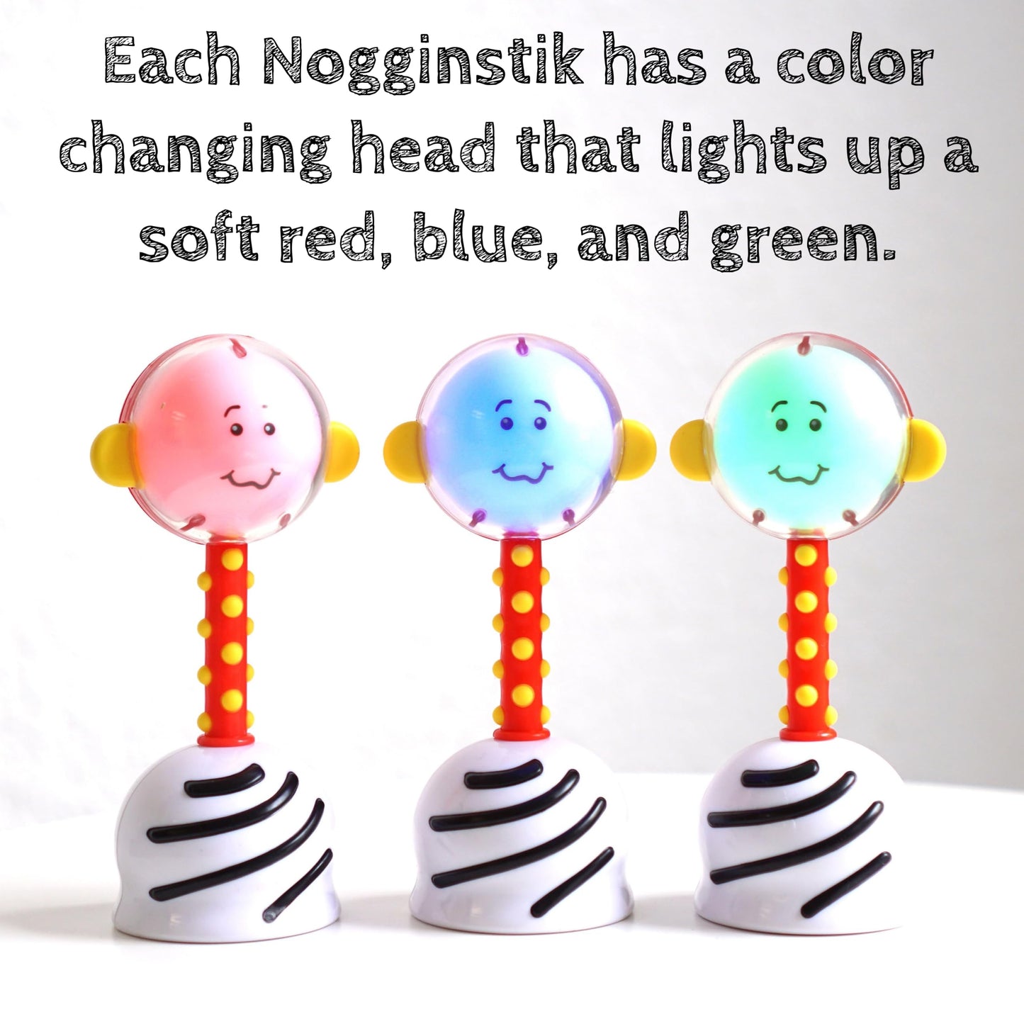 SmartNoggin NogginStik Light-up Rattle – Color-Changing, Textured Baby Toy (0-12M)