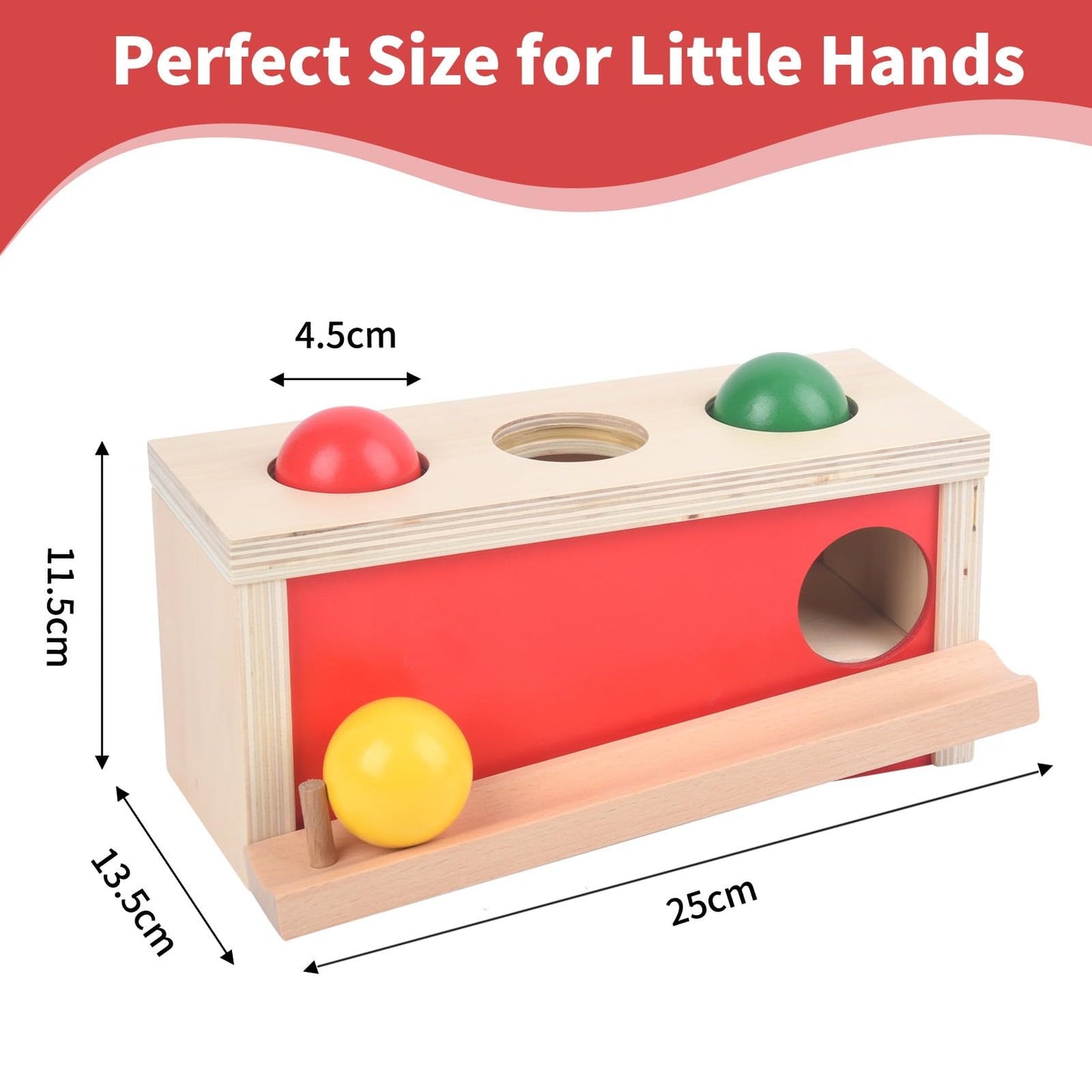 Smartwo Montessori Object Permanence Box – Wooden Ball Drop Toy