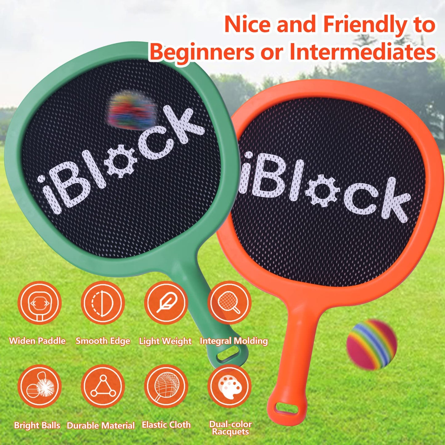 Smartwo Portable Paddles & Bouncy Balls Set – Indoor Outdoor Family Fun