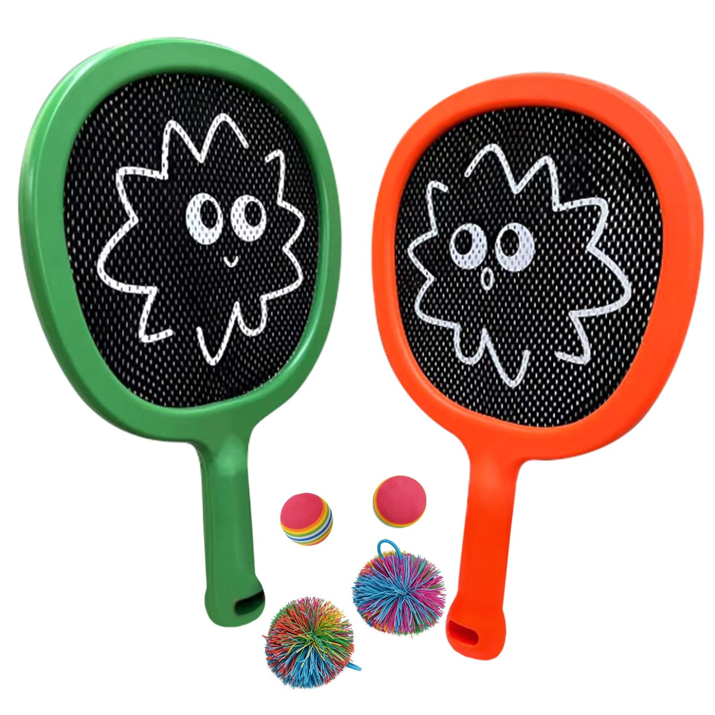 Smartwo Portable Paddles & Bouncy Balls Set – Indoor Outdoor Family Fun, Beginner Friendly