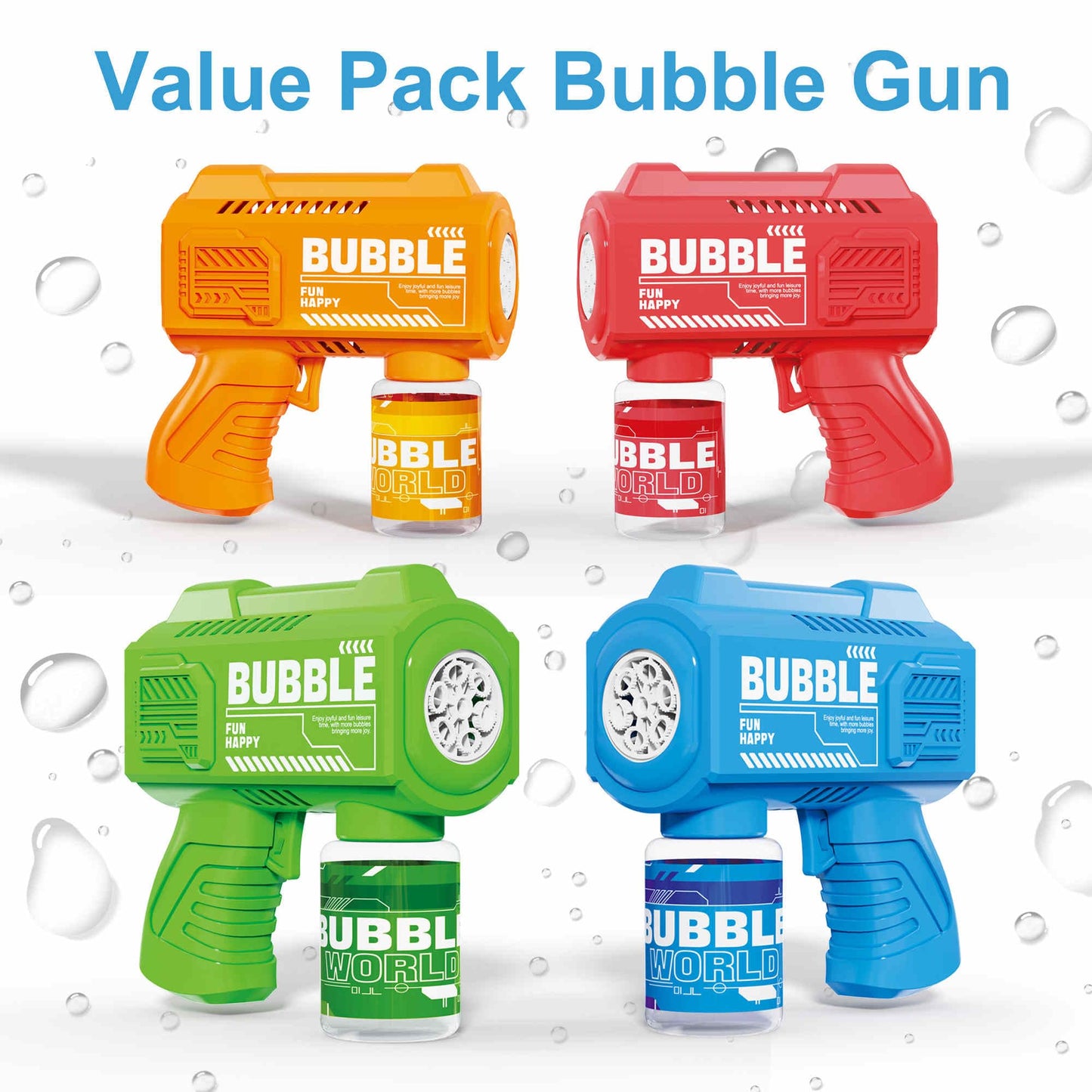 SmartYeen 8-Pack Bubble Gun Set – Outdoor Bubble Machines for Toddlers 1-8