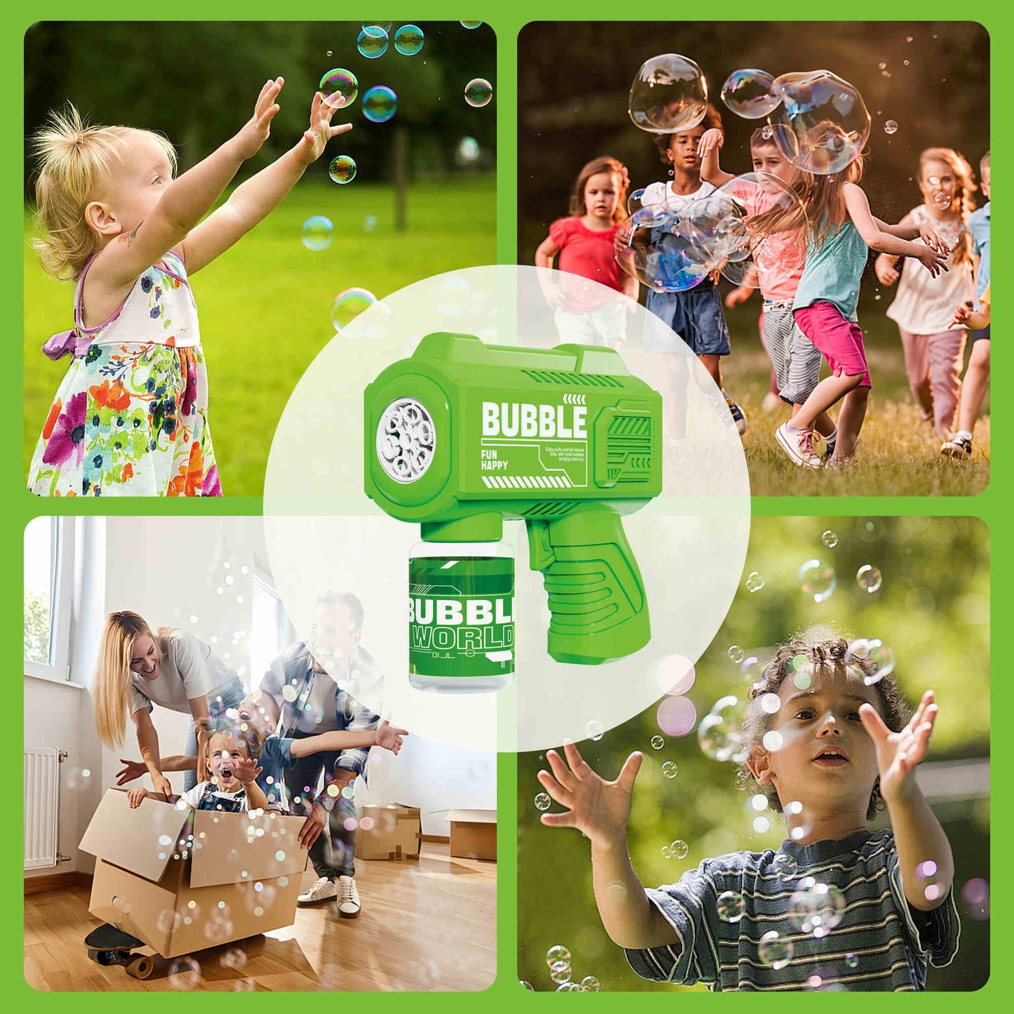 SmartYeen 8-Pack Bubble Gun Set – Outdoor Bubble Machines for Toddlers 1-8