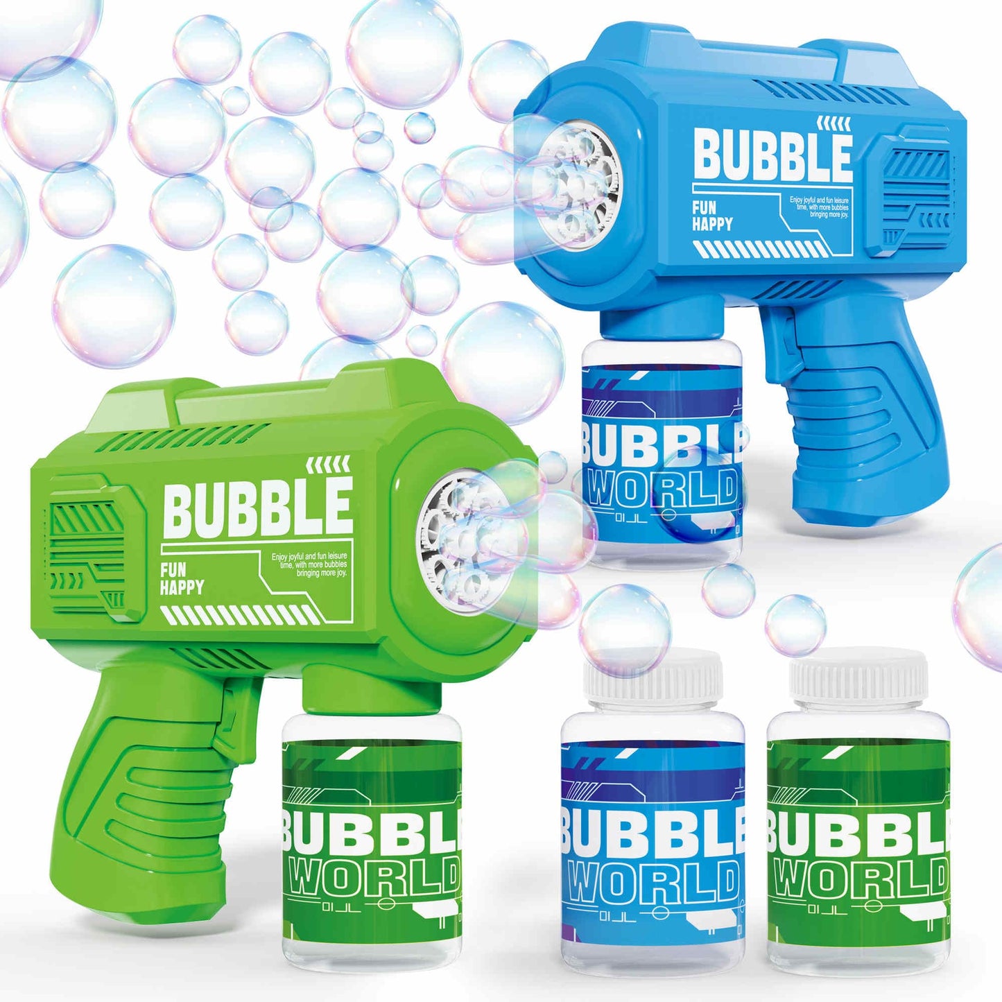 SmartYeen 8-Pack Bubble Gun Set – Outdoor Bubble Machines for Toddlers 1-8