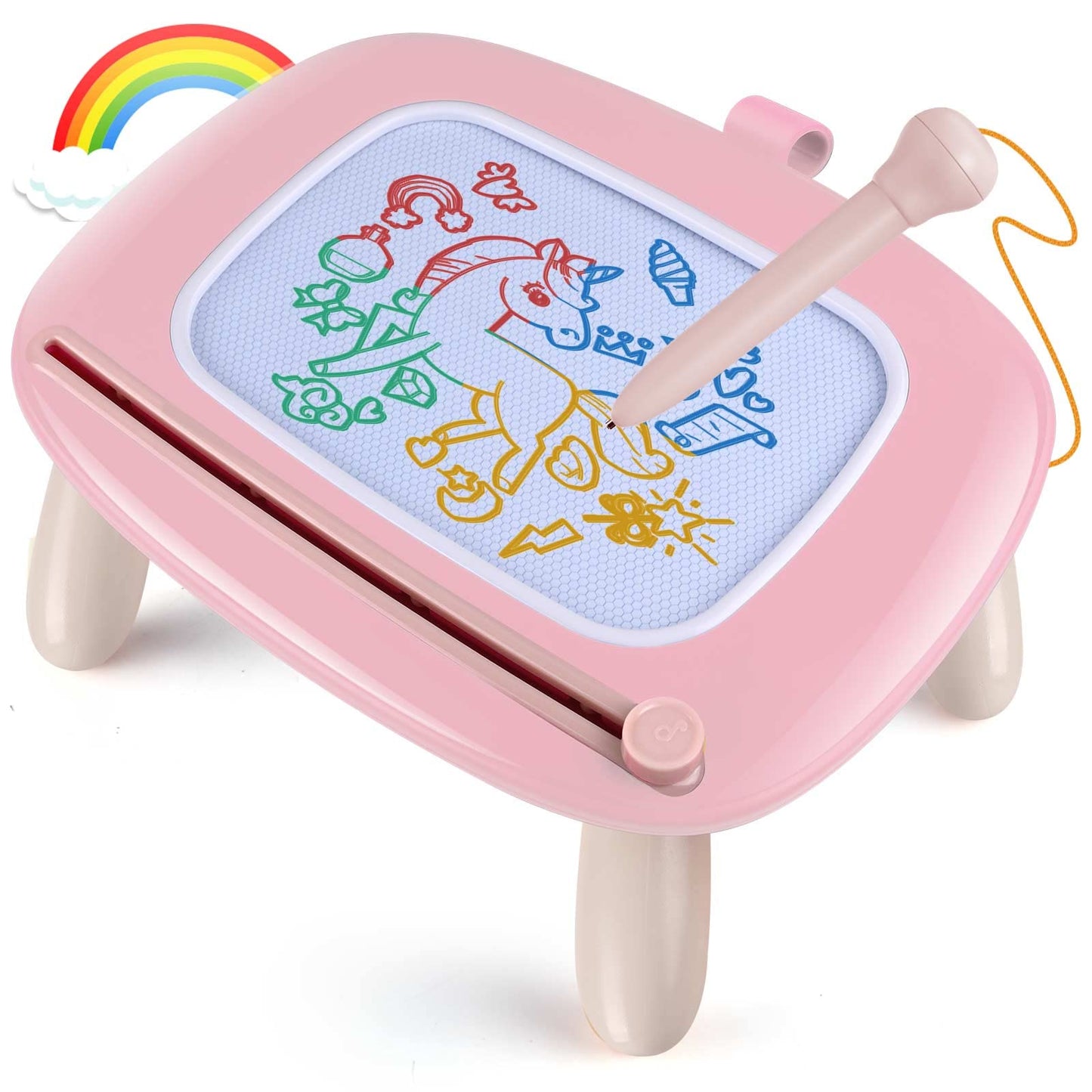Smasiagon Toddler Magnetic Drawing Board Pink – Early Learning Doodle Pad for Ages 1-2