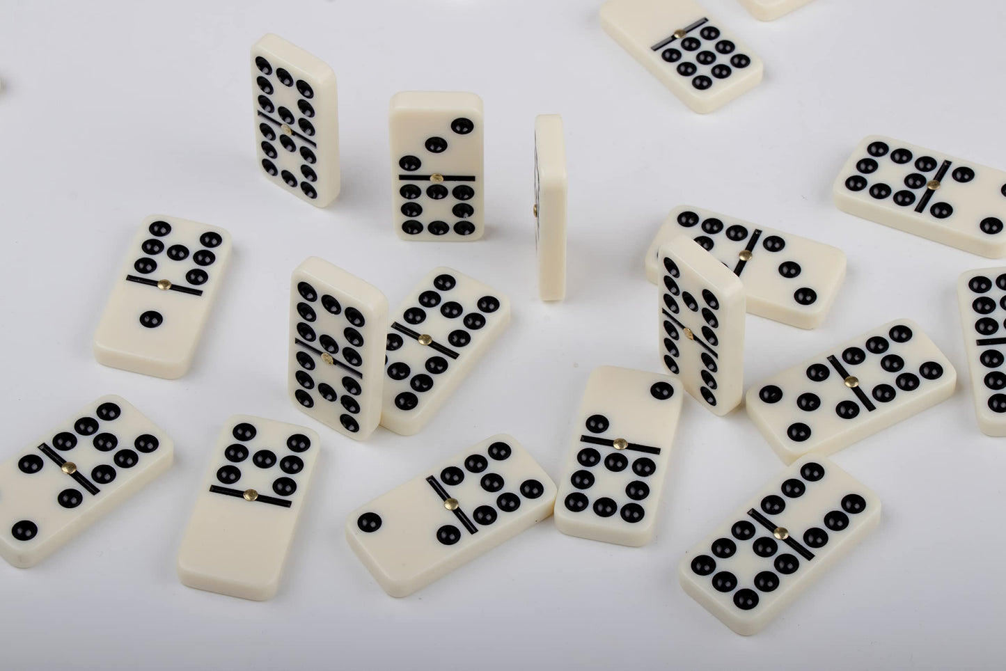 Smilejoy Dominoes Set - Double Nine 55-Piece Dominoes in Natural Wood Case