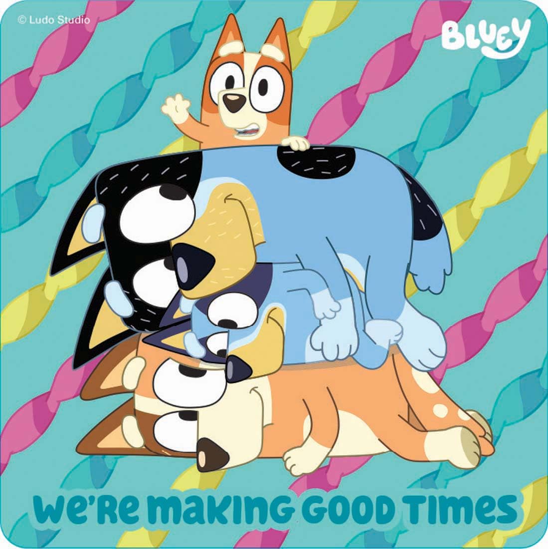 SmileMakers Bluey Stickers for Kids Classroom – 100 Count, 5 Designs, 2.5-Inch Reward Stickers