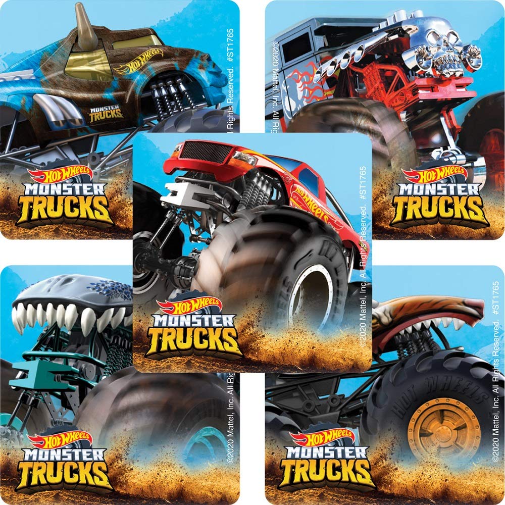 SmileMakers Hot Wheels Monster Trucks Stickers – Prizes & Incentives, 100 Pack