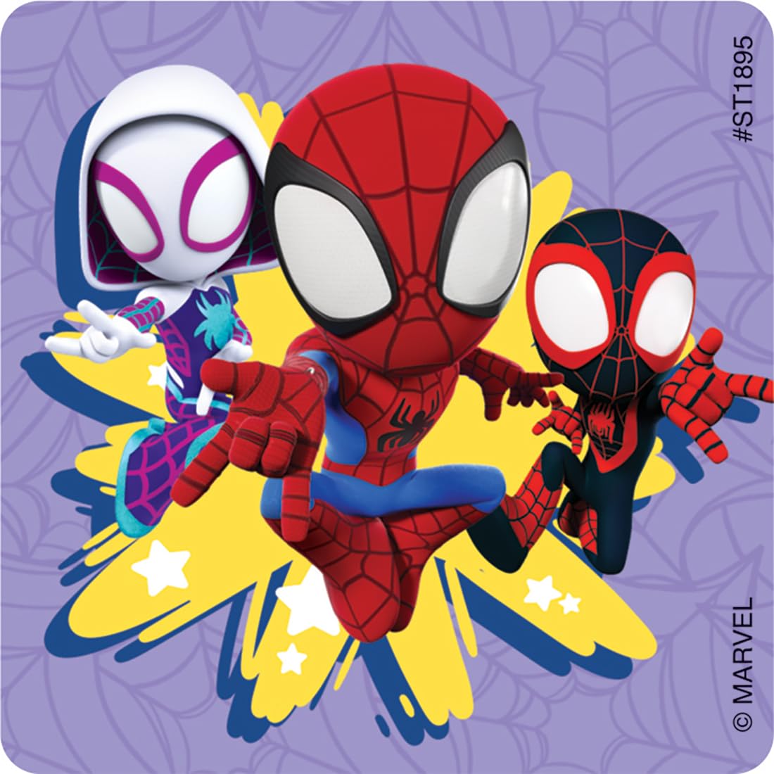 SmileMakers Spidey & His Amazing Friends Stickers – 100 Count, USA-Made, Hypoallergenic