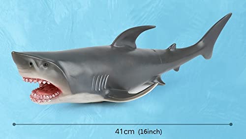 SmilerSmile 15-Inch Great White Shark Toy — Soft PVC Ocean Creature for Play, Learning, and Decor