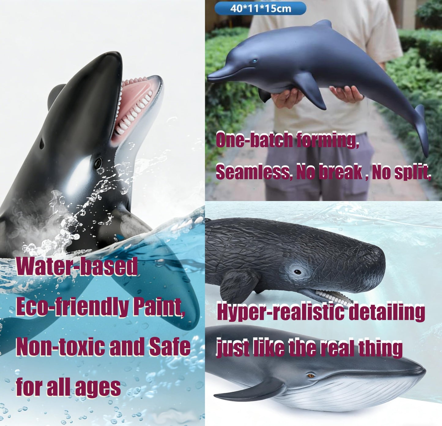SmilerSmile 15-Inch Great White Shark Toy — Soft PVC Ocean Creature for Play, Learning, and Decor
