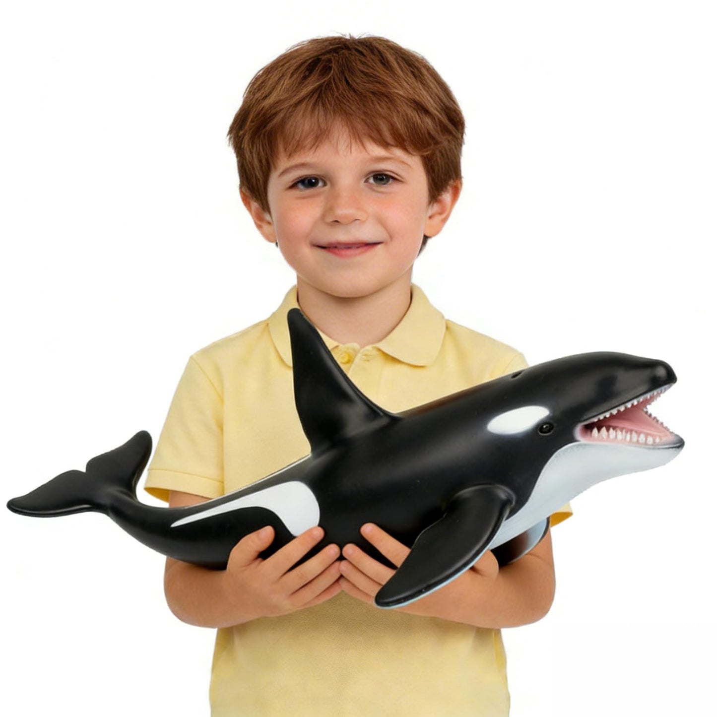 SmilerSmile Simulated Ocean Killer Whale — 15-Inch Soft PVC Educational Toy