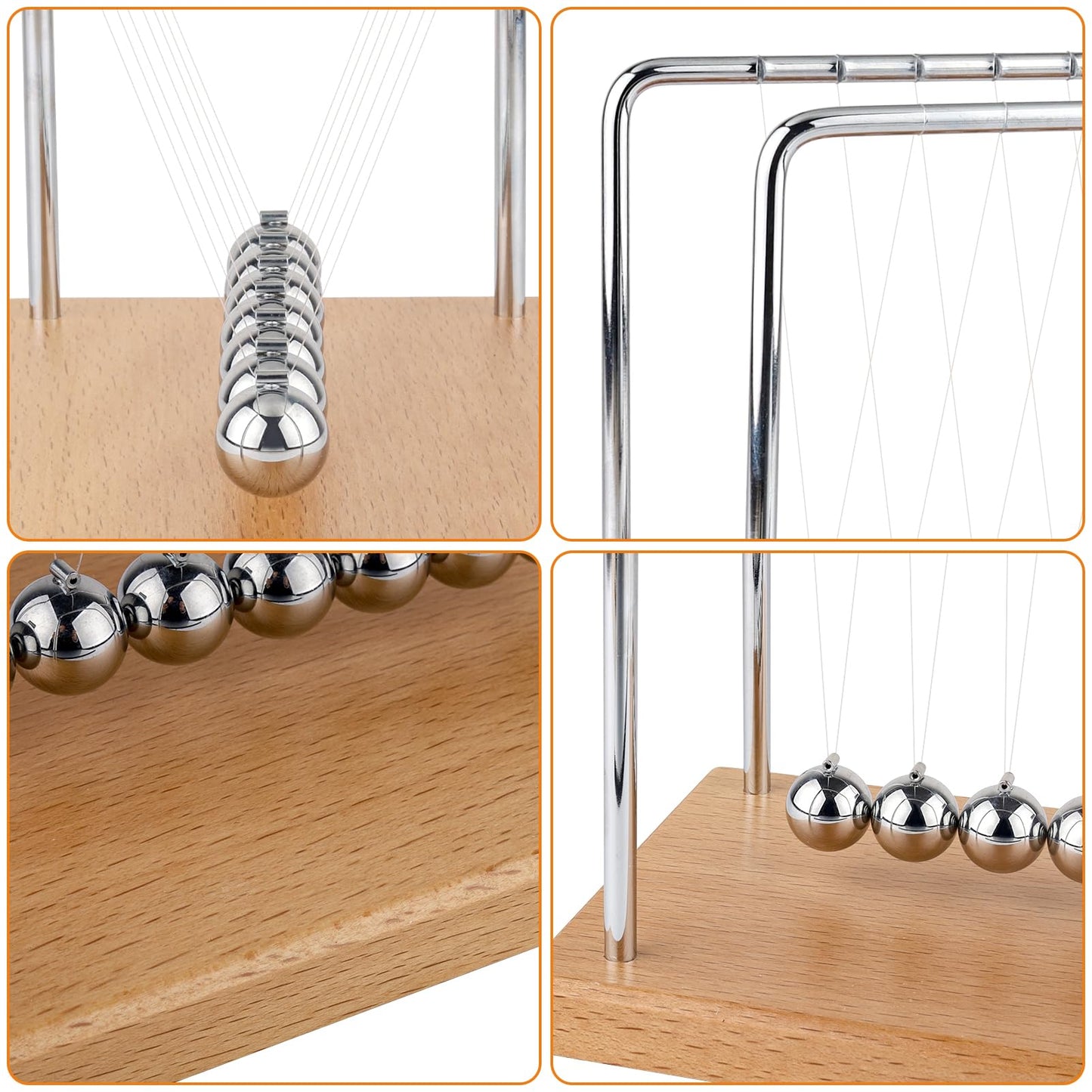 Smilesorg Newton's Cradle Balance Balls — Fascinating Physics Gadget (7 Beads)