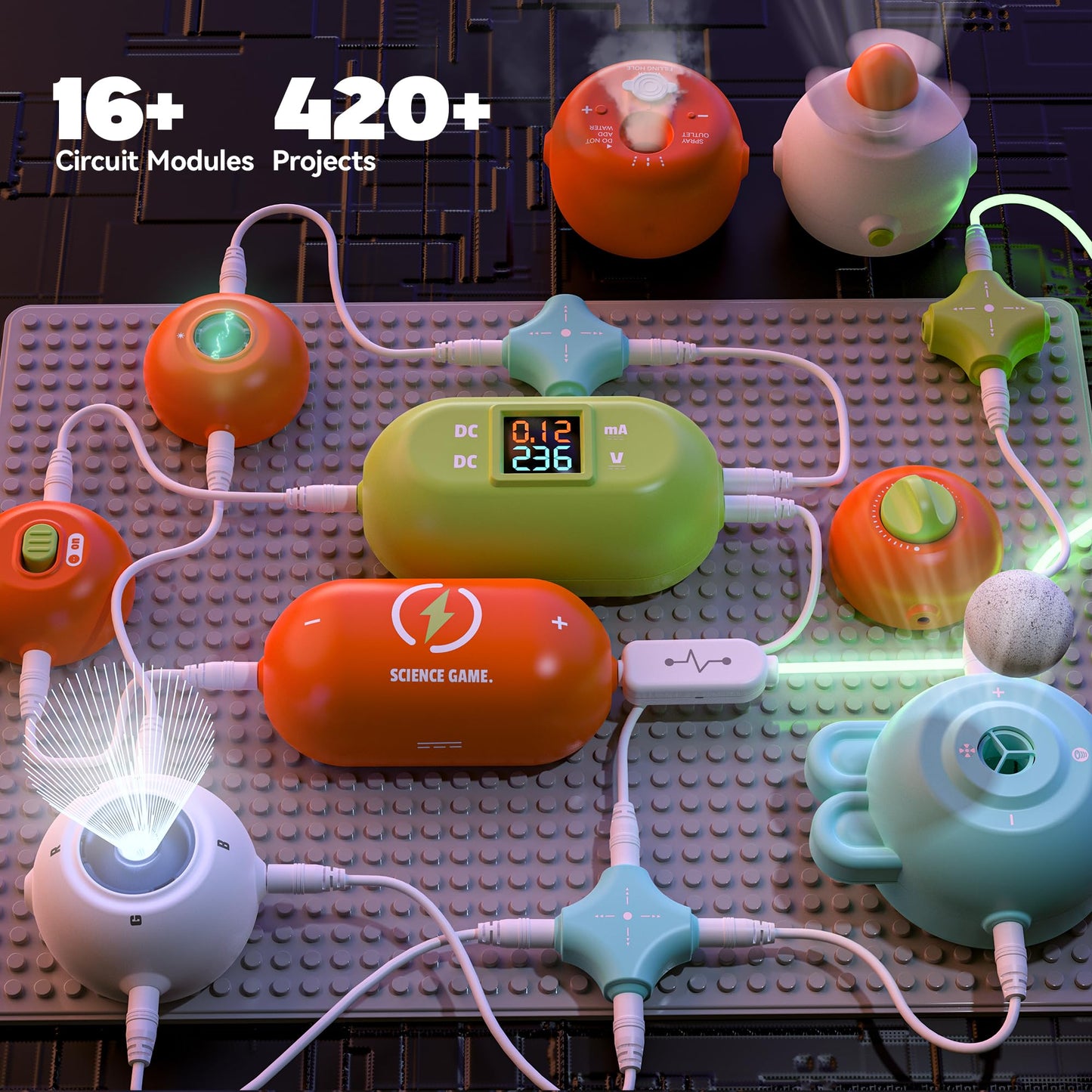 SMILESSKIDDO Science Kits for Kids – 420+ Projects, 35 Circuit Parts, STEM Electronics Kit