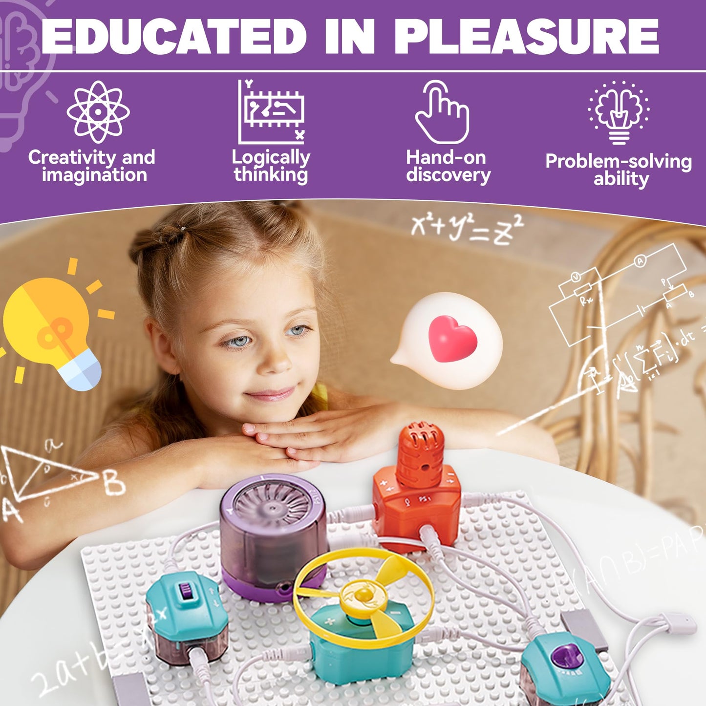 SMILESSKIDDO Circuit Board Kit for Kids – 45 Pcs, 100+ Projects