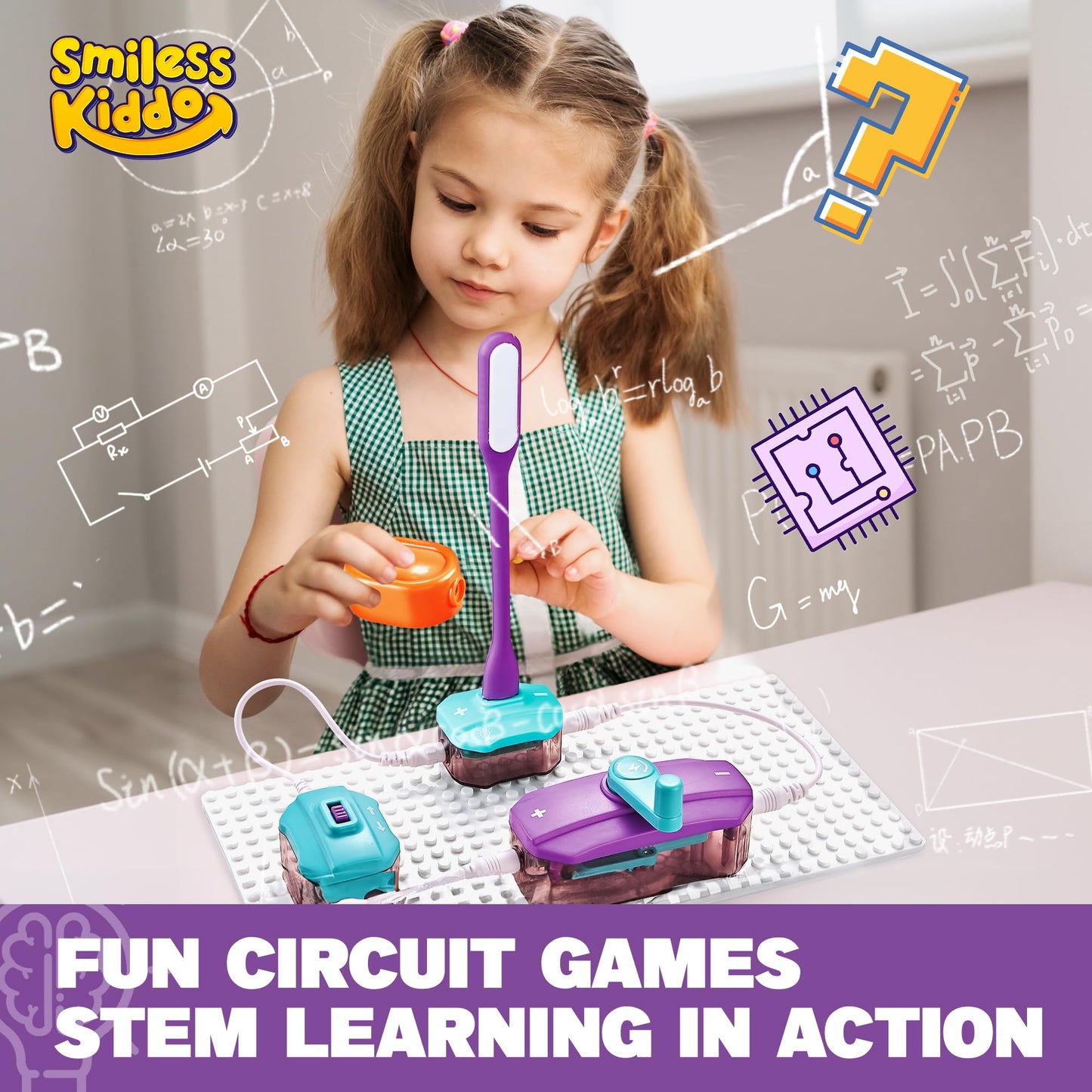 SMILESSKIDDO Circuit Board Kit for Kids – 45 Pcs, 100+ Projects