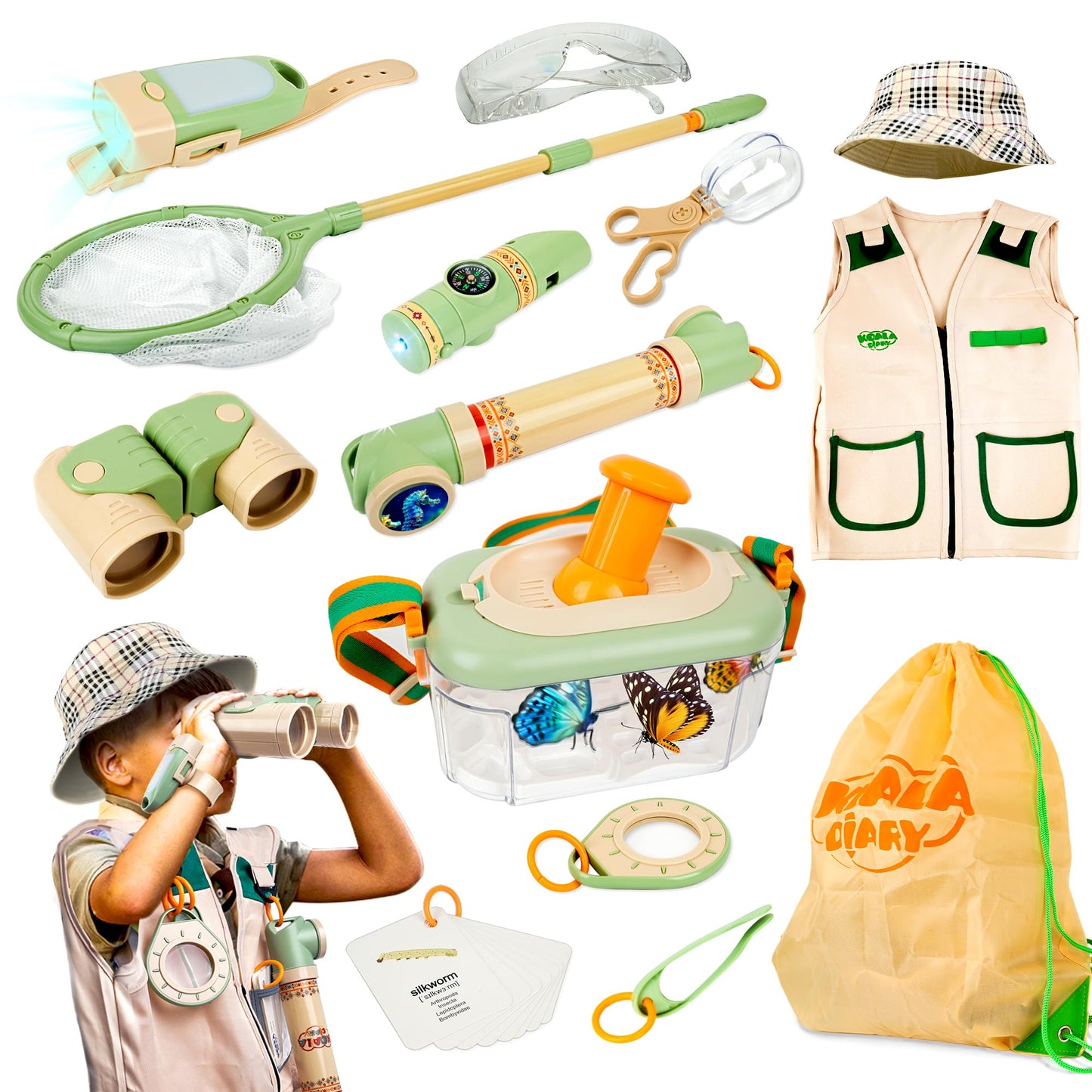 SMILESSKIDDO Kids Explorer Kit – 27 Pcs Outdoor Adventure & Bug Catching Kit