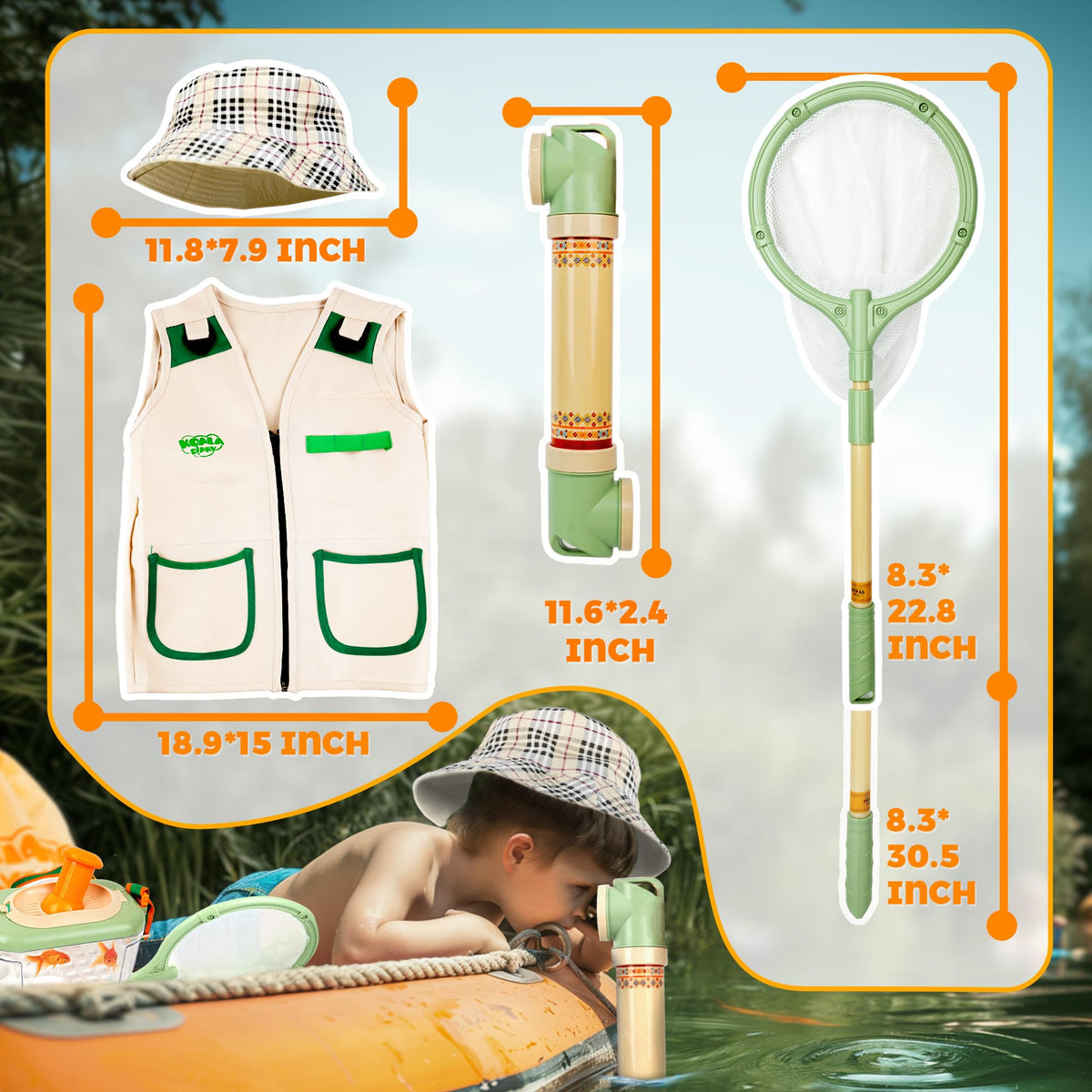 SMILESSKIDDO Kids Explorer Kit – 27 Pcs Outdoor Adventure & Bug Catching Kit