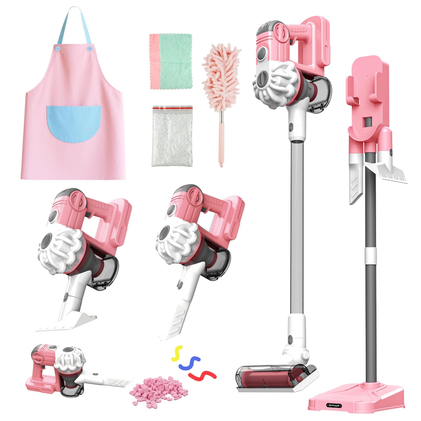 SMILESSKIDDO Kids Vacuum: 3-in-1 Real-Suction Toy with Apron & Accessories