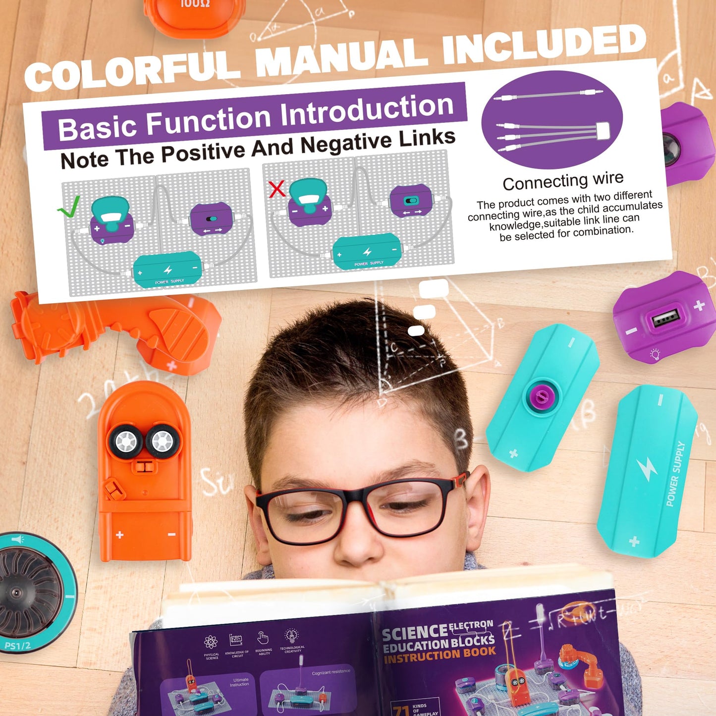SMILESSKIDDO Circuit Board for Kids - 34-Pcs DIY Electronics Kit