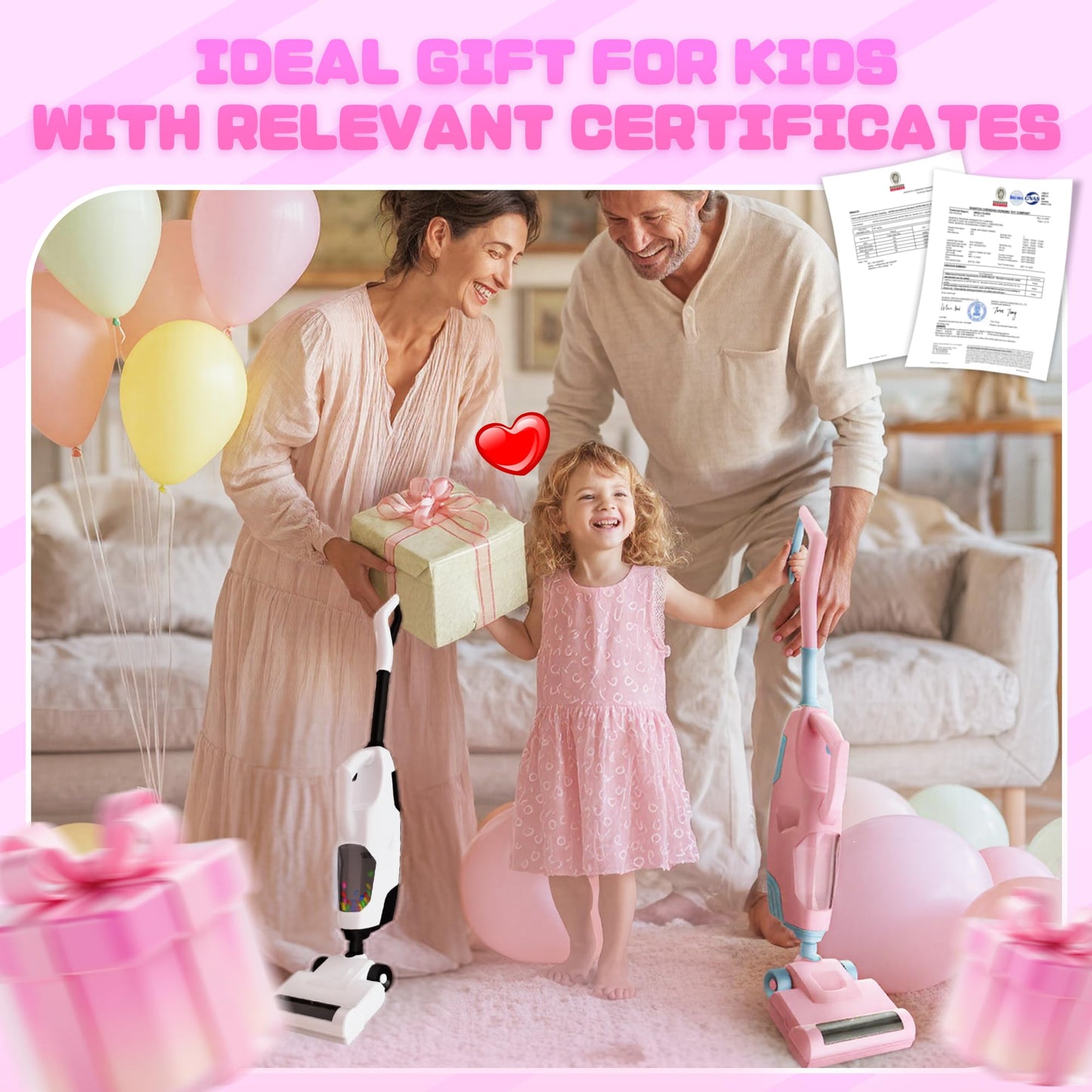 SMILESSKIDDO Kids Toy Vacuum & Piggy Bank Set - Learn Money Skills & Responsibility