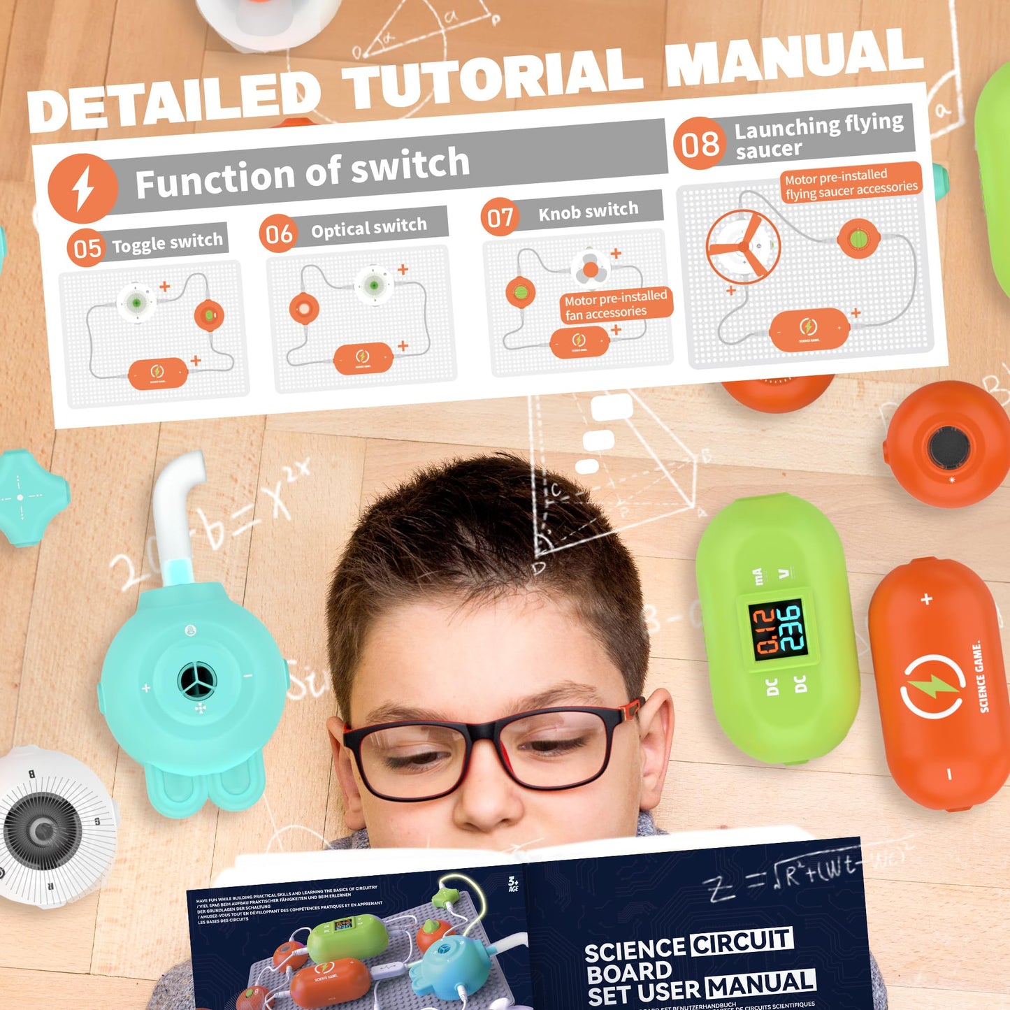 SMILESSKIDDO Science Kits for Kids – 420+ Projects, 35 Circuit Parts, STEM Electronics Kit
