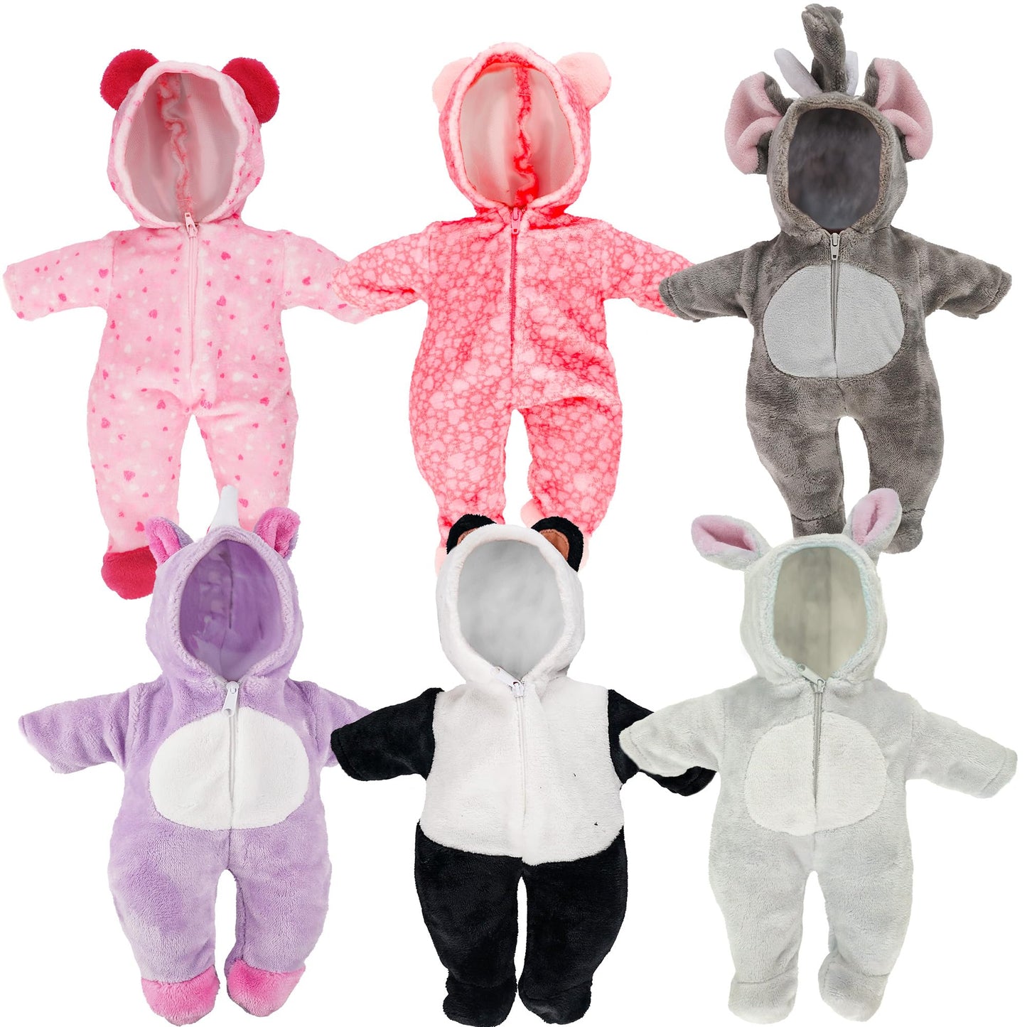 SMILESSKIDDO Baby Doll Clothes – 6 Animal Outfits for 12–16 Inch Dolls