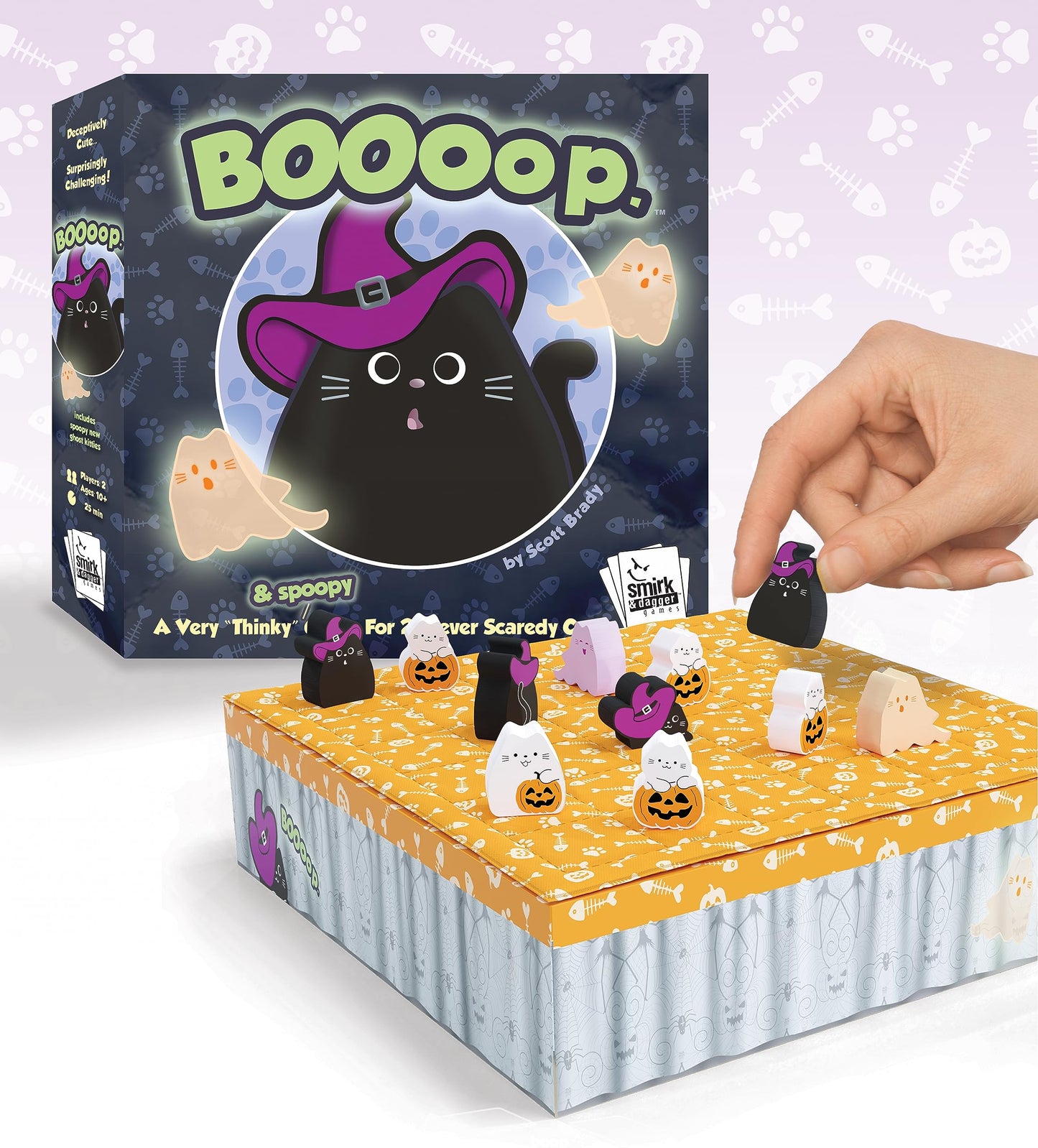BOOoop by Smirk and Dagger — 2-Player Strategy Board Game with Ghost Cats (Halloween Edition)