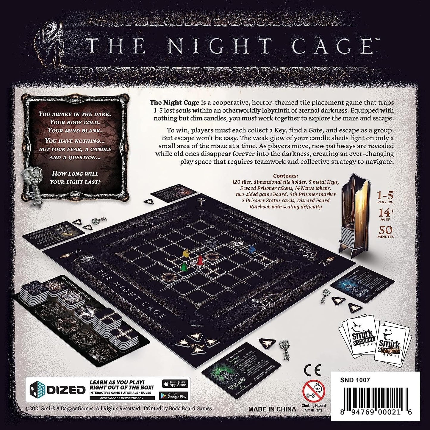The Night Cage by Smirk & Dagger — Cooperative Candlelit Horror Strategy Game for 1–5 Players
