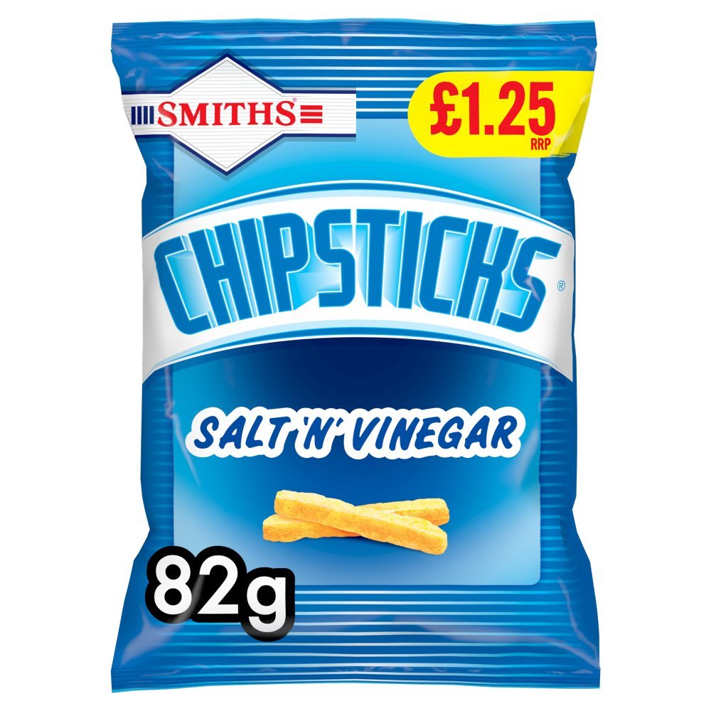 Smiths Chipsticks Salt 'n' Vinegar Snacks, 82g (Box of 18)