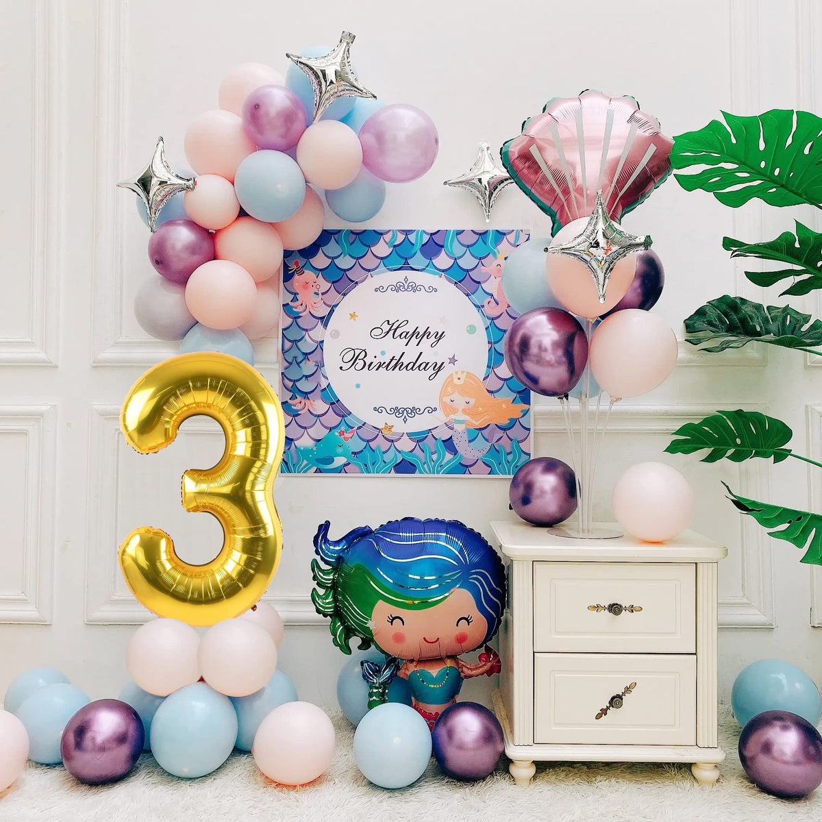 Smlpuame 40-inch Gold Number 3 Balloon - Large Helium Foil Digit for Birthdays & Weddings