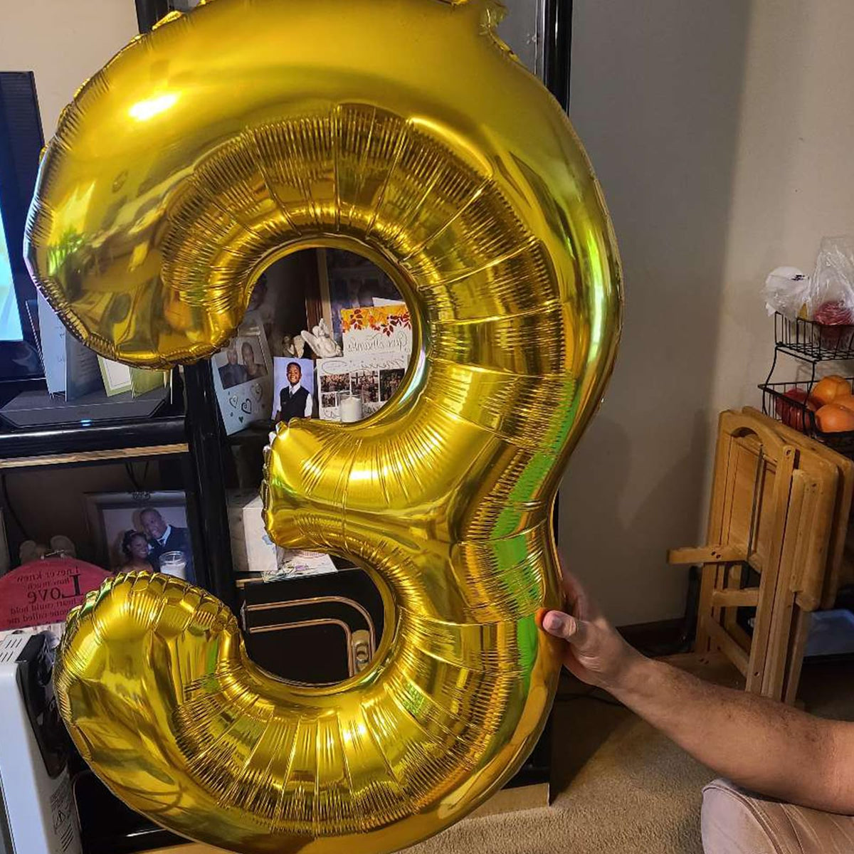 Smlpuame 40 Inch Gold Number Balloon 0-9 – Large Foil Balloons for Birthday, Wedding & Anniversary Celebrations