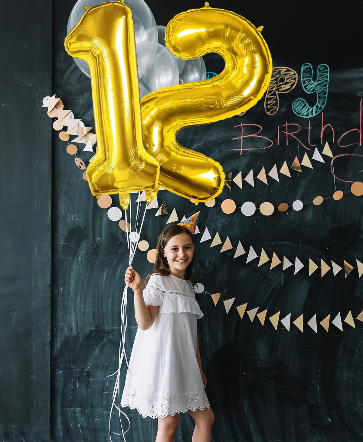 Smlpuame 40-Inch Gold Number Balloons 0-9 | Large Digital Balloons for Birthday Parties & Celebrations