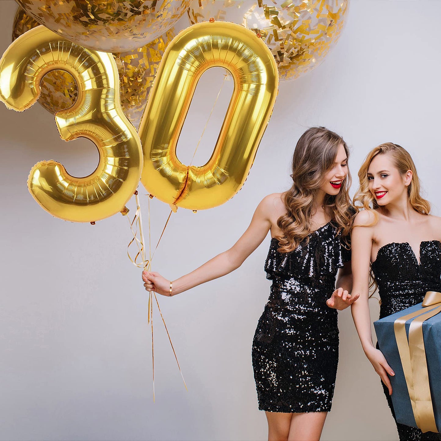 Smlpuame 40-inch Gold Number 3 Balloon - Large Helium Foil Digit for Birthdays & Weddings