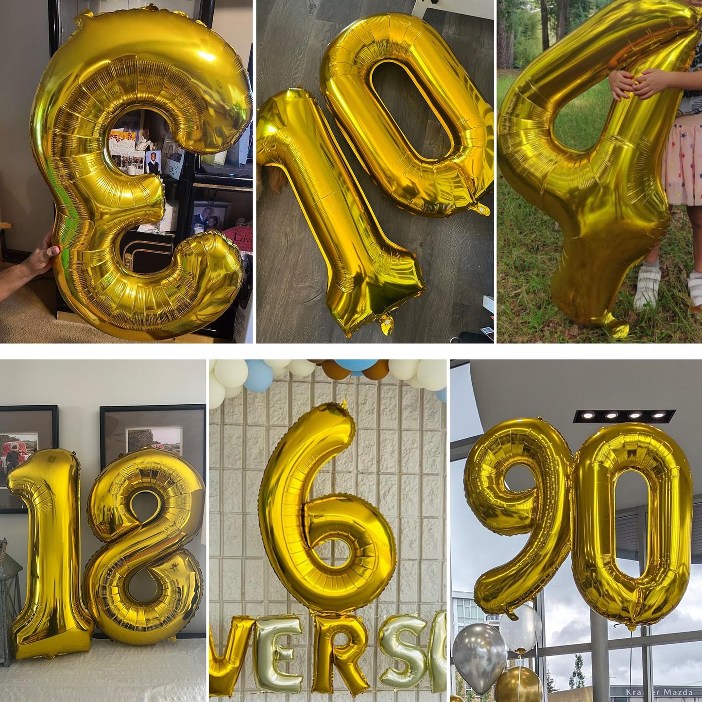 Smlpuame 40-Inch Gold Number 1 Balloon – Large Foil Digit for Parties