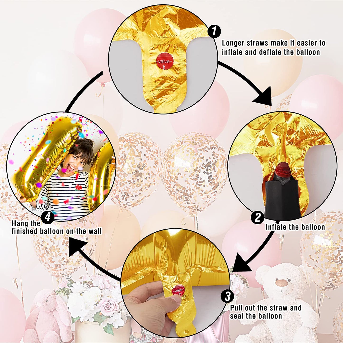 Smlpuame 40-Inch Gold Number 1 Balloon – Large Foil Digit for Parties