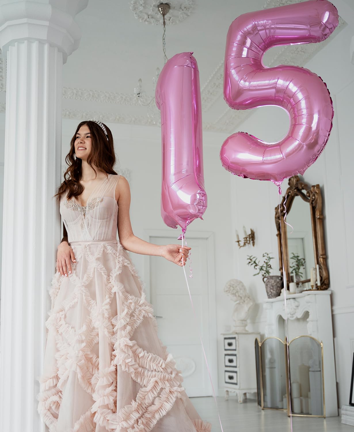 Smlpuame Pastel Pink 40-Inch Foil Number 1 Balloon – Self-Sealing Birthday & Party Decor