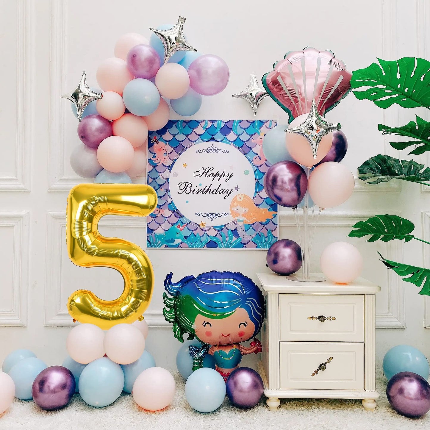 Smlpuame 40-Inch Gold Number 5 Balloon – Premium Foil Party Decor