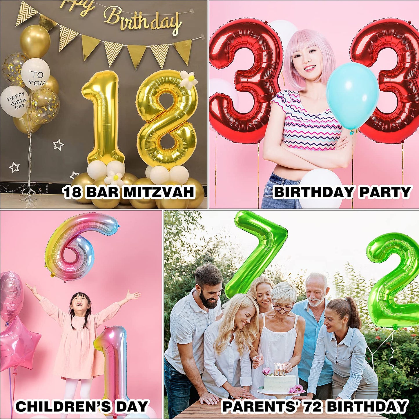 Smlpuame 40-Inch Gold Number 5 Balloon – Premium Foil Party Decor