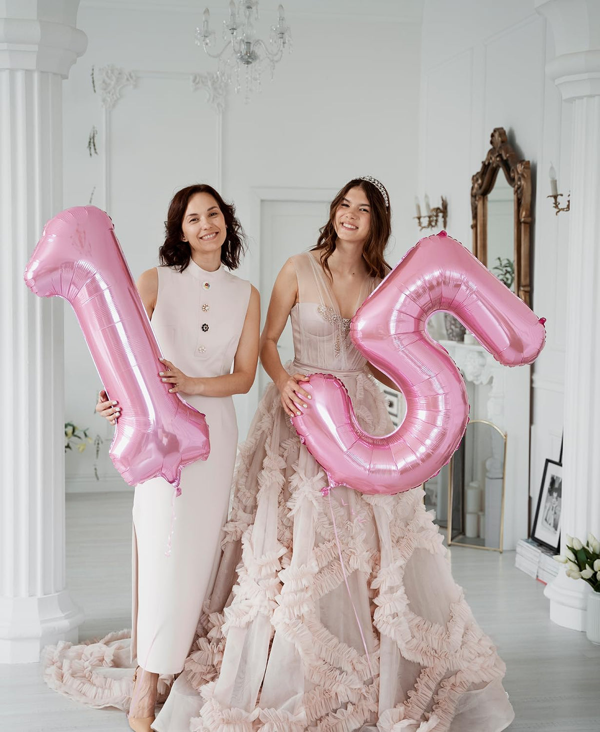 Smlpuame Pastel Pink 40-Inch Foil Number 1 Balloon – Self-Sealing Birthday & Party Decor