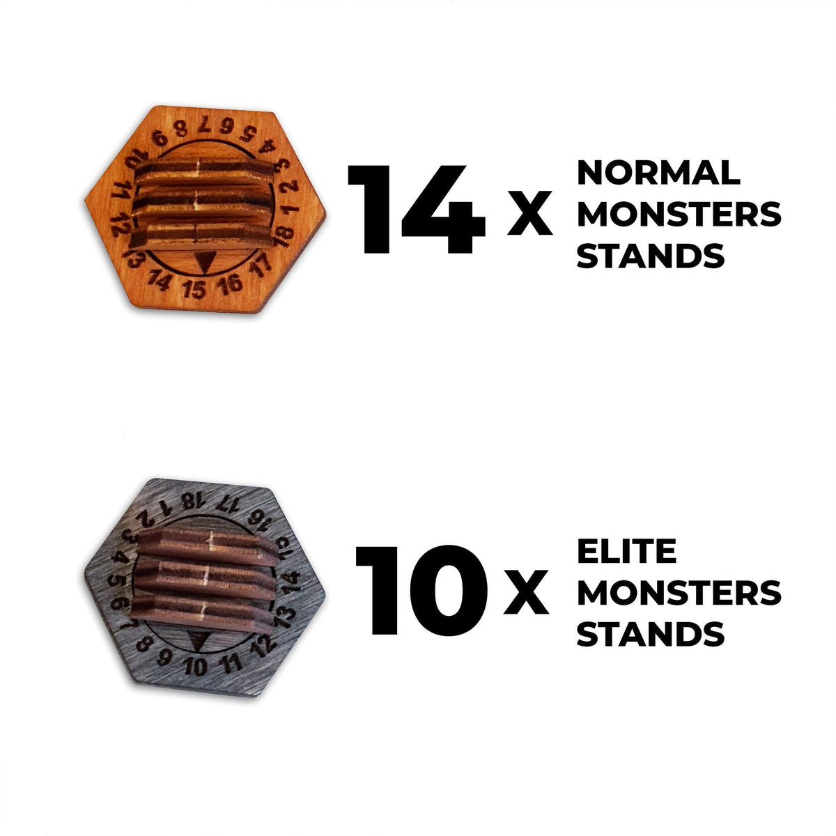 SMONEX Wooden Health Tracker 24 Pcs – EU & US Gloomhaven Frosthaven Monster Stands