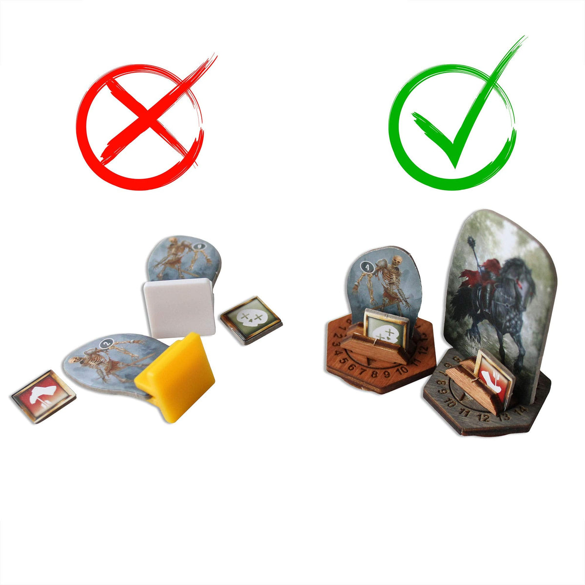 SMONEX Wooden Health Tracker 24 Pcs – EU & US Gloomhaven Frosthaven Monster Stands