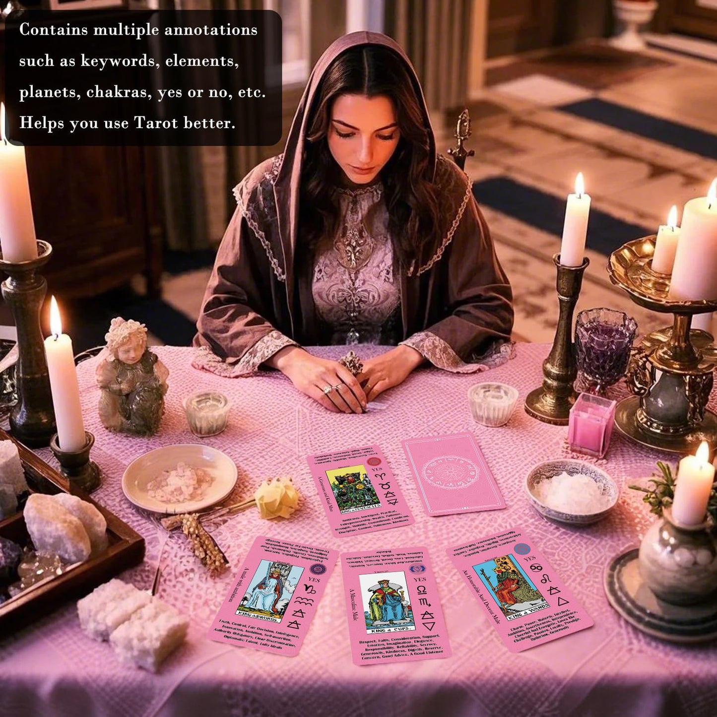 Smoostart Tarot Cards for Beginners – 450GSM Thick Cards, Velvet Storage Bag & Guide Book (78 Cards)