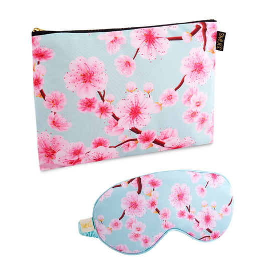 Satin Sleep Mask & Accessories Bag Set - Various Prints