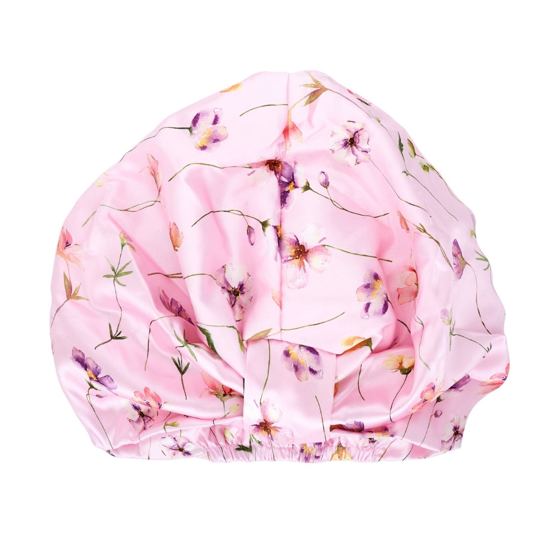 Satin Sleep Turban, Blush Meadow
